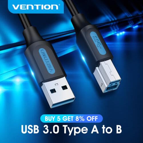 Vention USB Printer Cable USB 3.0 2.0 Type A Male to B Male Cable for Canon Epson HP ZJiang Label Printer DAC USB Printer