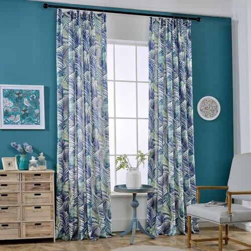 Curtains for Living Room Bedroom Curtains Modern Garden American Country Curtains Slub Printing Curtains