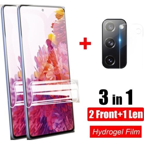 3 in 1 Screen Protector For Samsung Galaxy S20 FE S20 Plus Note 20 Ultra Front Hydrogel Film For Samsung S20 Ultra FE Lens Film