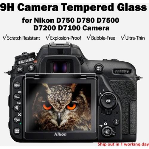 2PCS D750 Camera Glass Hardness Tempered Glass Ultra Thin Screen Protector for Nikon D750 D780 D7500 D7200 D7100 Camera