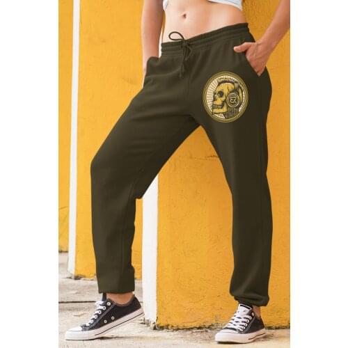 Angemiel Wear Gold Plaque Skeleton Green Women Sweatpants