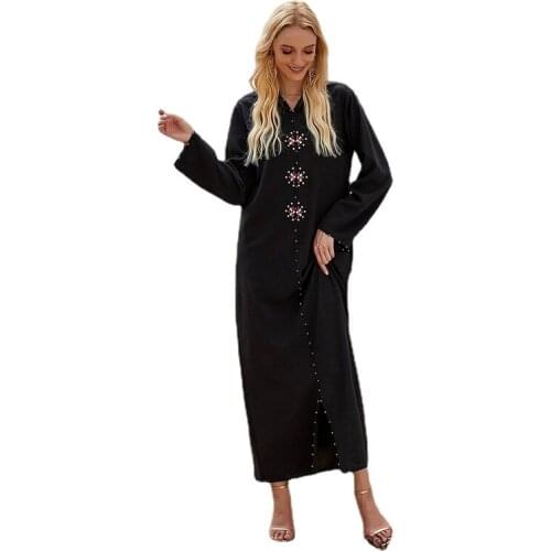 Black Robe Musulman Djellaba Femme Kaftan Abaya Dubai Turkey Muslim Hijab Dress Caftan Islamic Clothing Dresses Abayas For Women
