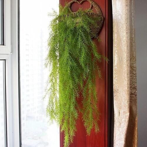 105cm long 3 Branches Artificial Pine Needle Hanging Plant Vine Fake Leaves Home Garden Wall Decoration supplies