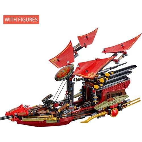 1325Pcs Flight Destiny Boat Bounty Ship Model Building Blocks Bricks Boys Birthday Gifts Toys For Children Fit 70738