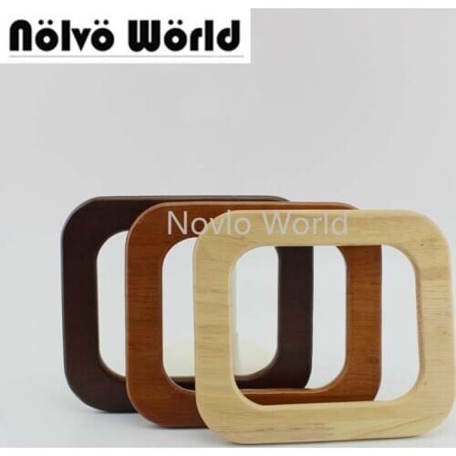 2-10-20 pieces,4 colors15X13cm Solid tree Wood Big DIY bags handbags handle,Oak Tree Wood purse square handle replacement