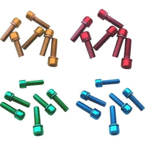 24 Pcs Mountain Bicycle Bolts Bike Disc Brake Caliper Screw Bolt M5x18 Replacement Kit, Easy to Use, 4 Colors Assorted