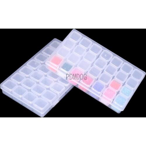 28/56/84/112/190/168 Slot Transparent Plastic Storage Box Diamond Painting Accessories Tool Nail Art Rhinestone Bead Storage Box