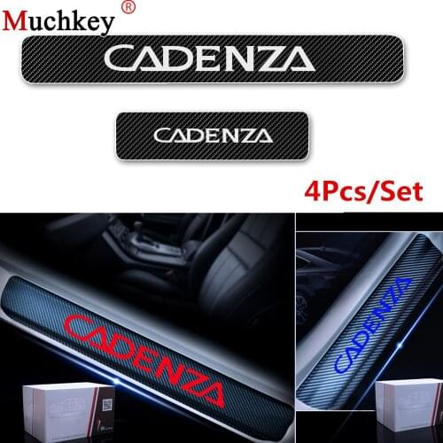 For Kia CADENZA Door Threshold Plate Scuff Plate Car Door Sill Protector Carbon Fiber Vinyl Sticker Car Styling 4Pcs