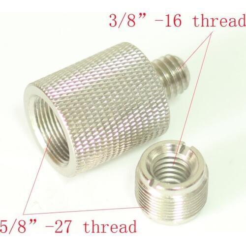 2pcs Mic Clip Inner Thread Adaptor 3/8" to 5/8" W/ 5/8" to 3/8" Stand Accessory