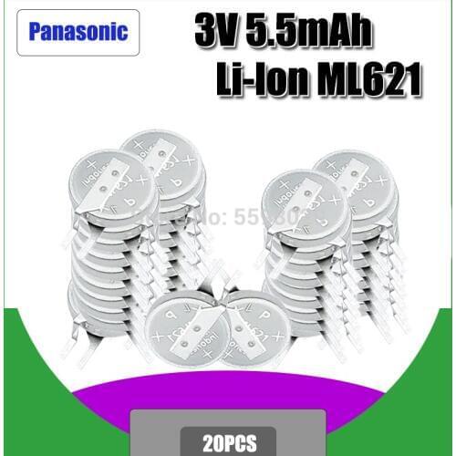 20PCS NEW Panasonic Original ML621 ML 621 replace MS621 3V 5.8MAH Rechargeable Battery