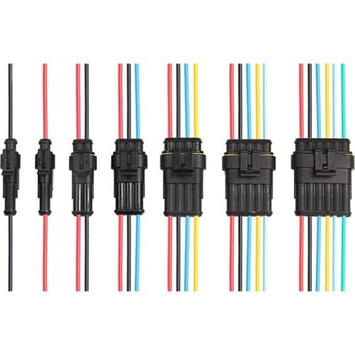 Auto wire connector 1P 2P 3P 4P 5P 6P Auto connector Male & Female Waterproof Electrical Connector Plug with cable