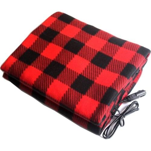 12V 100*60cm Car Electric Heating Blanket Brushed Fleece Warmer Blankets Foldable Plush Pad Winter Warming Supplies Dropshipping
