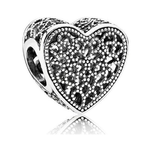 LByzHan Romantic Real 925 Sterling Silver Openwork You & Me Flower Leaf Beads fit Charm Bracelet & Bangle DIY Jewelry C145