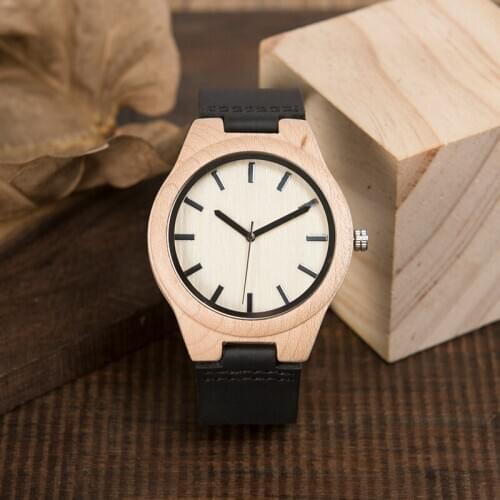 BOBO BIRD Luxury Brand Watch Men Leather Strap Handmade Wood Watches Male Japan Quartz Movement Wristwatch часы мужские