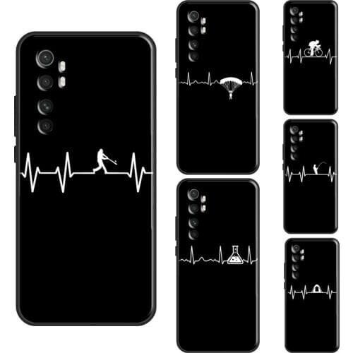 Fishing Camping Heart Pulse Case For POCO X3 F1 F2 Pro Cover For Xiaomi Mi Note 10 Lite Mi 10 Ultra 9 T Pro A3 Coque
