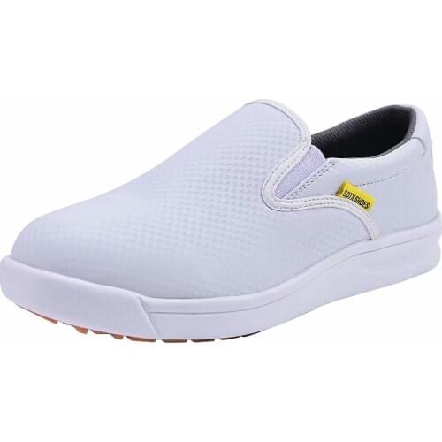 DDTX Mens SRC Non-slip Lightweight Breathable Oil and Waterproof Chef Work Kitchen Shoes Women White