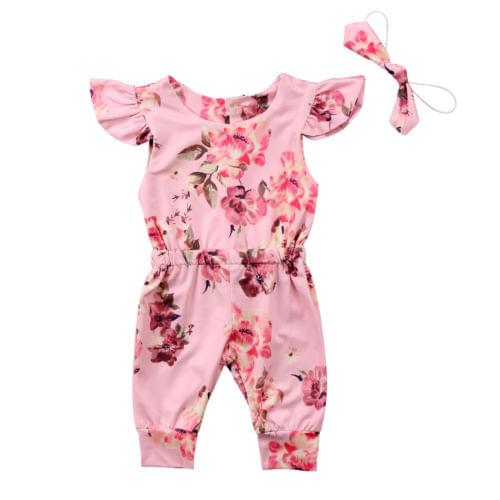 Infant Baby Girls Romper Floral Ruffles Sunsuit Summer Clothes Outfit Baby Clothing
