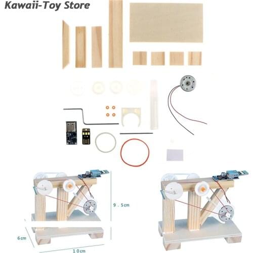 DIY Assemble Toys Manual Generator Model Kits Wood Educational Toys For Kids Invention Science Physic Experiment Dynamo Toy Gift