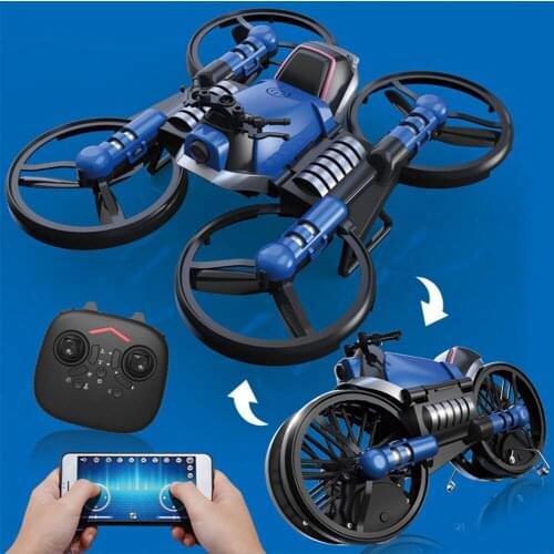 H6 2-in-1 Folding RC Drone with camera Motorcycle Vehicle Multi-functional Folding Aircraft Vehicle 6-axis Quadcopter