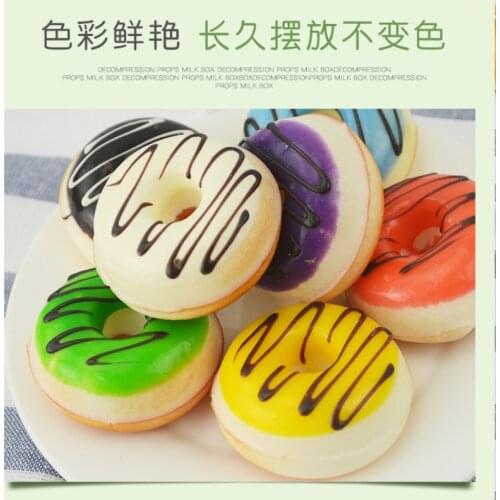 1pc Simulation Colorful 5cm Donuts Bread Fake Cake Fun Ornament Pendant Slow Rebound Toy Fake Food Decor Photography Props