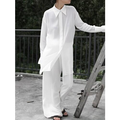 JIUNINE Original design silk sunscreen long shirt mulberry silk see-through ultra-thin loose jacket women women shirts tops