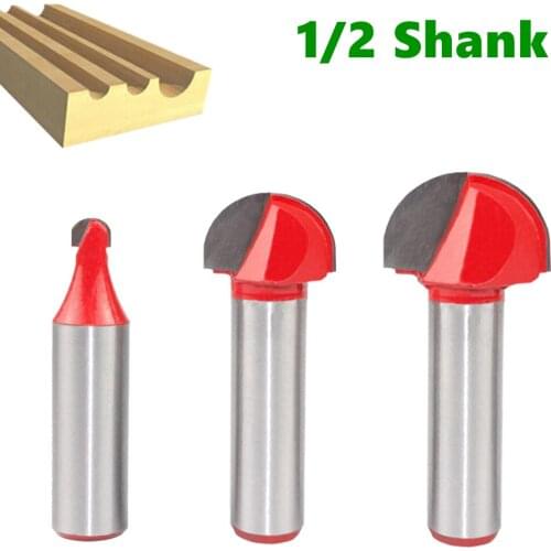 1pc 12.7mm Shank Ball Nose End Mill Round Nose Cove CNC Milling Bit Radius Core Box Solid Carbide Router Bit Tools