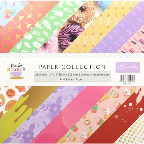 CRZCrafter 12 Inch Scrapbooking Designer Papers 28 Sheets Craft Pattern Paper Pack Background For Decoration Acid Free 305x305mm