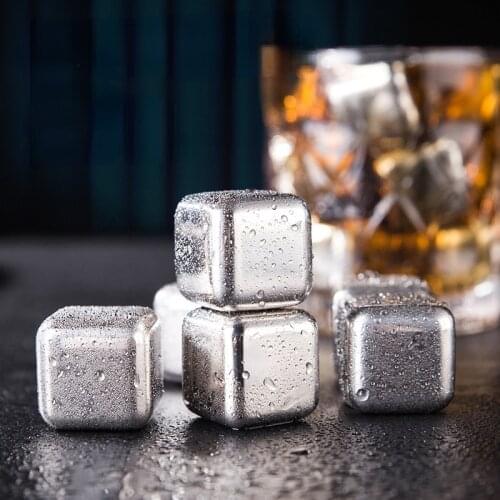 304 stainless steel ice cube quick-frozen ice cubes household iron metal frozen ball whiskey stone ice tray kitchen gadgets
