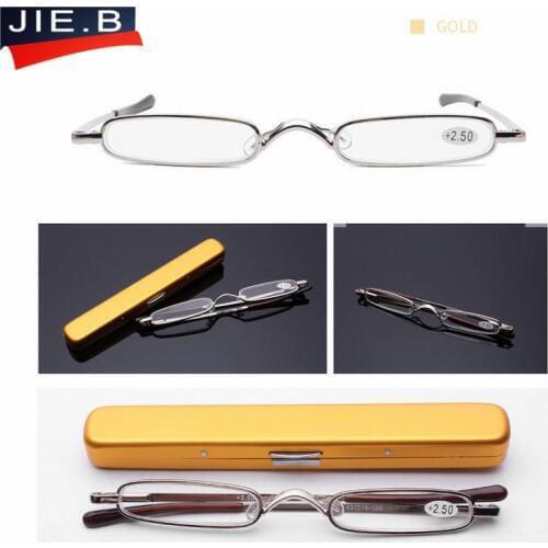 Metal Frame Rimmed Slim Women Men Reading Glasses Glass Lens Presbyopic Eyeglasses Mini Ultralight +1 +1.5+2.0+2.5+3.0+3.5+4.0