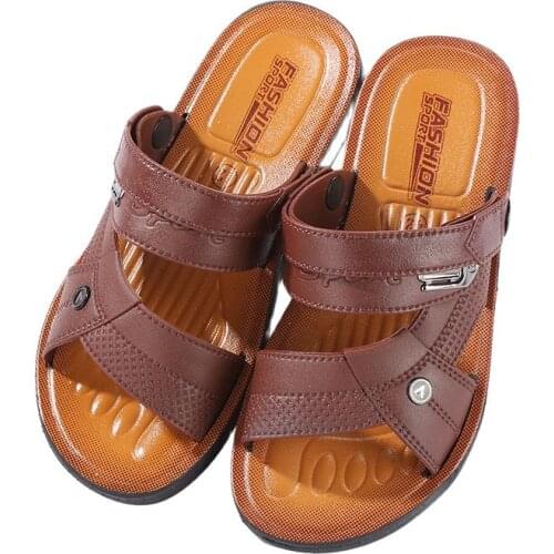 Mens Sandals 2021 Summer Sandal Soft Bottom Sand anti-slip Two A Man Wear Breathable Wear Outdoor Leisure Driving Vietnam Cool