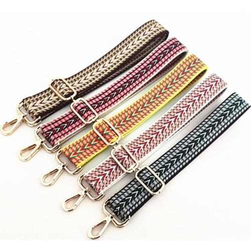 New Width 3.8cm Adjustable Women Shoulder Strap Ethnic Style Color Wild Backpack WithMessenger Bag Strap