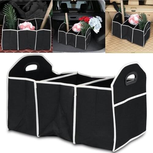 Car Trunk Organizer Foldable Storage Box with Handle Car Rear Trunk Folding Cube Multifunctional 40L Cargo Storage Organizer