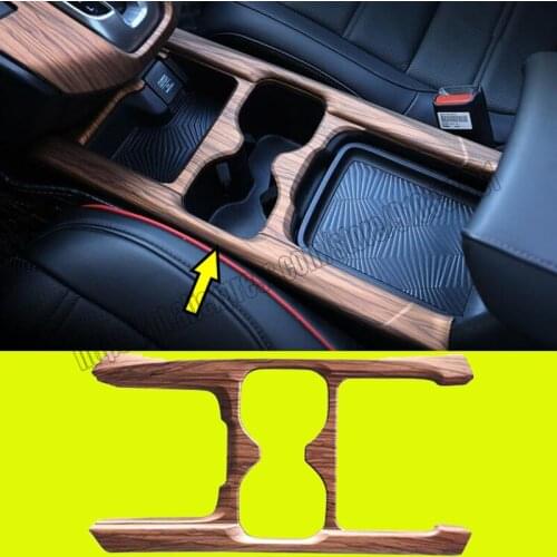 Peach Wood Grain For Honda CRV CR-V 2017 2018 2019 2020 2021 Central Console Water Cup Cover Trim