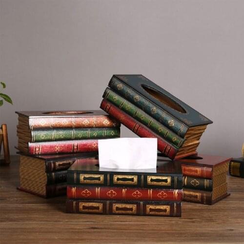 Pumping Tissue Box Simulation Book Hand-painted Book Retro European Style Organizer