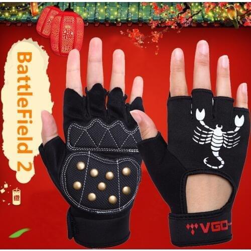 Original VGO BattleField 2 Skating Sports Gloves Scooter Skateboard Bicycle Cycling Racing Half Finger Handglove Free Shipping