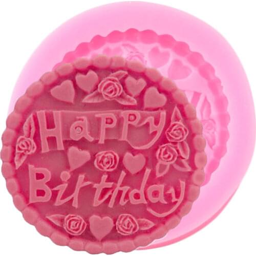 Happy Birthday Letters Silicone Mold Party Fondant Cake Decorating Tools Chocolate Gumpaste Mould Polymer Clay Candy Molds