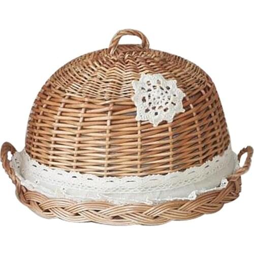 Creative Color Trunk Shape Hand Woven Wicker Cover Wood Appetizer For Food Bread Dessert Pizza Fruit Snack Dried Fruit Plate