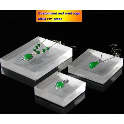 Custom Retangle Acrylic Sheet Block Little Doll Holder Cosmetic OrganizerJewelry Display Stand Pad Stamping Pendant Gem Tray