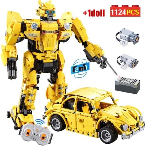RC Building Blocks Car 1124pcs City Mechanical Robot Deformation Technics Vehicle Remote Bricks Toys for Children