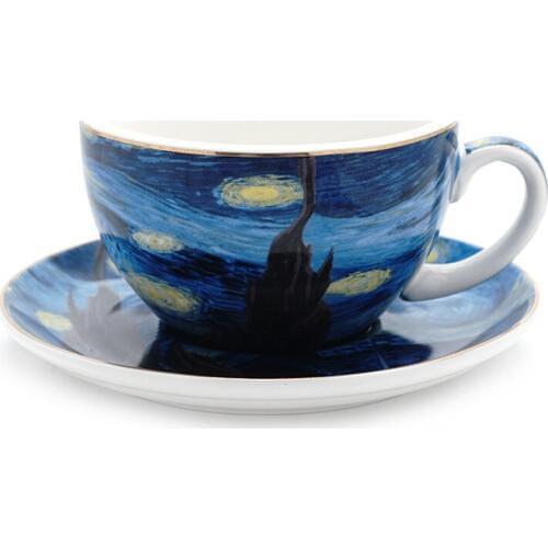 Luxury Coffee Cup Set Ceramic Japanese Creative Tea Cup and Saucer Bone China European Tazas De Ceramica Home Drinkware QAB50BZ