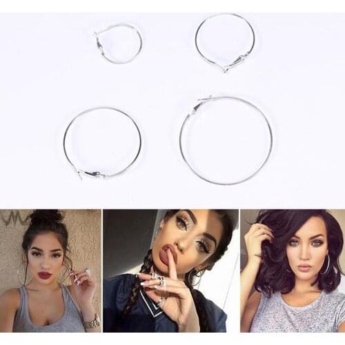 30/40/50/60 mm Punk Earrings For Women Fashion Jewelry 2020 Trend New Female Korean Drop Unusual Stainless Steel Earrings