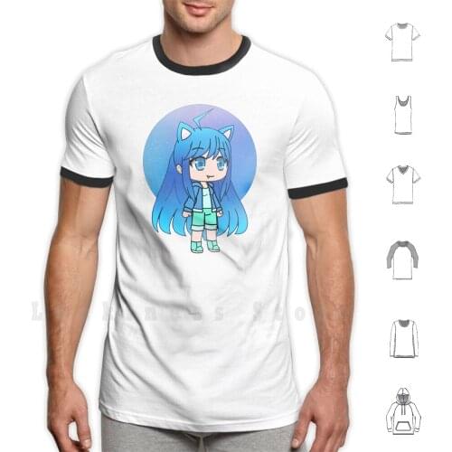 Aqua Chan Cute Gacha Girl T Shirt DIY Cotton Big Size S-6xl Gacha Series Cute Girl Anime Cartoon Manga Chibi Kawaii Comic