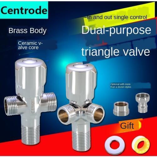 Toilet washing machine one in and two out dual-use triangle valve diverter valve hose one minute two way diverter valve switch