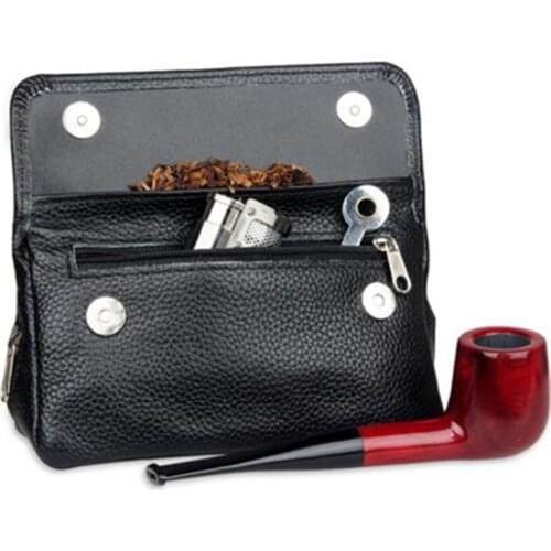 Cow Leather Storage Pouch Bag Pipe Smoke Bag Smell Proof Smoke Bags Cigar Cases Cigarette Accessories