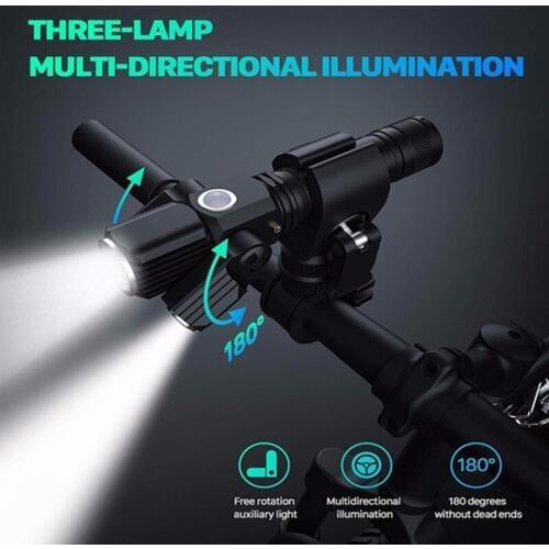 TANDT Flashlight Bicycle light USB Rechargeable MTB Bike Front Rear head Light Waterproof LED Headlight Cycling tail Handlebar