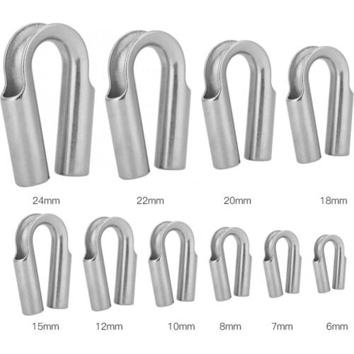 Winch Rope Tube 6/7/8/10/12/15/18/20/22/24mm Stainless Steel Wire Tube Thimble Winch Wire Rope Cable Wire Rope Thimbles