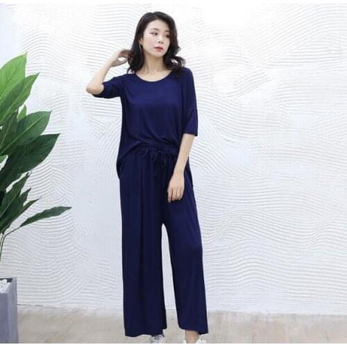 Womens Ladies Middle sleeve thin summer top Loose Tops