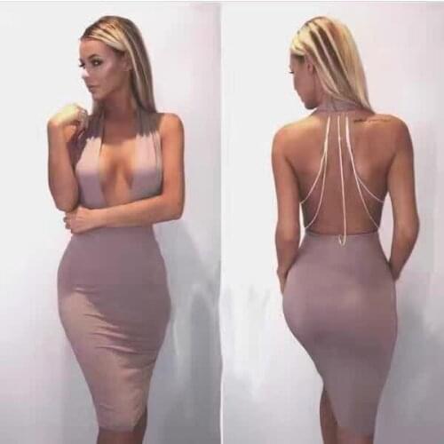 2017 Summer New Women Black Bodycon Bandage Dress White Sky Blue Khaki Pink Red Strap Backless Celebrity Evening Party Dresses