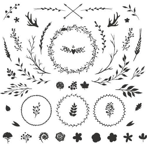 ZhuoAng Arrow Leaves Flowers Clear Stamps For DIY Scrapbooking/Card Making/Album Decorative Silicone Stamp Crafts
