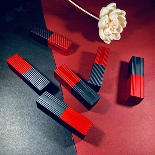 10/30pcs Cosmetic Empty Lip Balm Lipstick Tubes Black-Red Magnetic Buckle Aluminum Lipstick Tubes Refillable Bottles Container